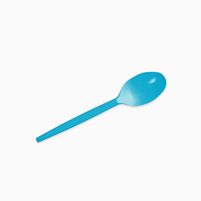 Cucharita Postre Plástico Reutilizable 12.5 cm Azul