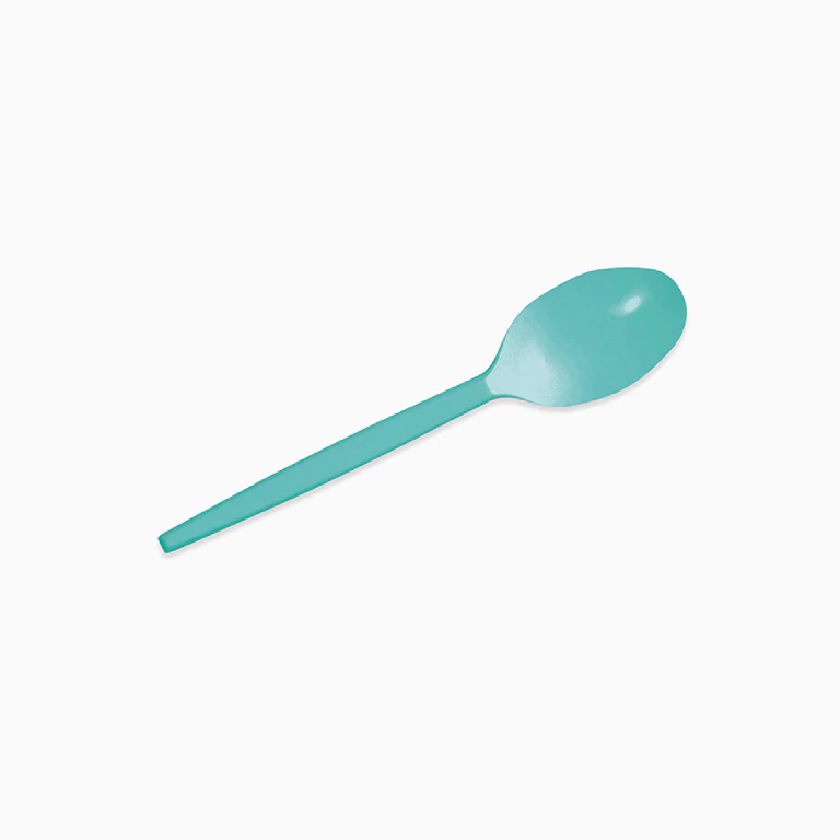 Cucharita Postre Plástico Reutilizable 12.5 cm Verde Menta