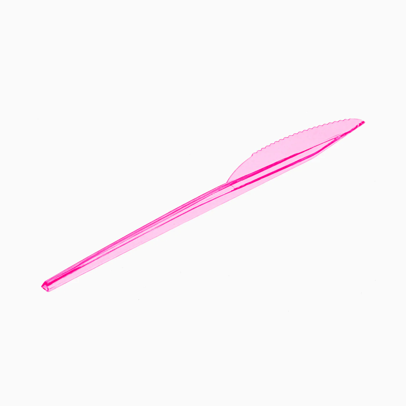Cuchillo Plástico Flúor 16.5 cm Rosa