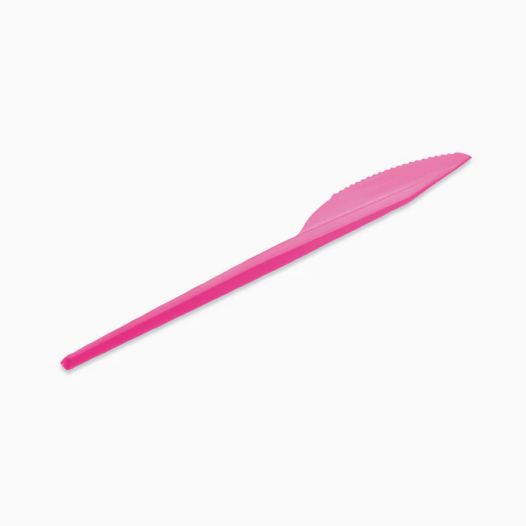 Cuchillo Plástico Reutilizable 16.5 cm Rosa