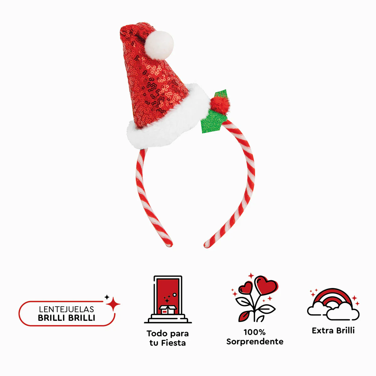 Diadema Navidad Talla Única Papa Noel Lentejuelas - Image 6