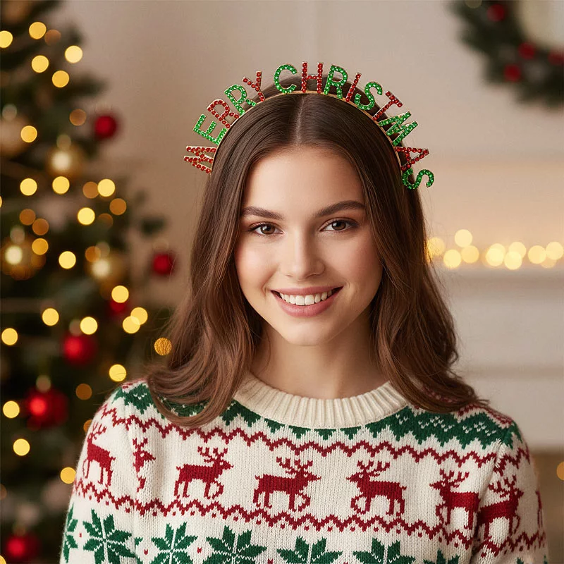 Diadema Navidad Talla Única Metálica 'Merry Christmas' - Image 2
