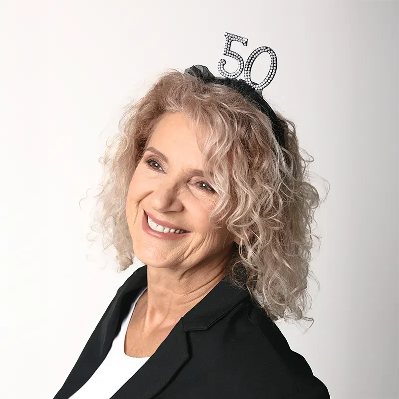 Diadema 50 Cumpleaños Negra Perlas - Image 2