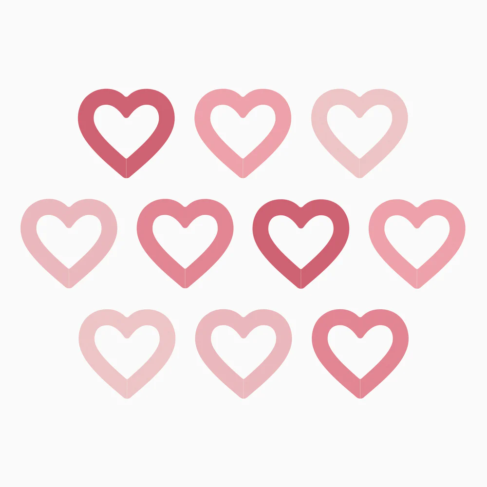 Etiquetas para Bebidas Cartón Corazones Rosa