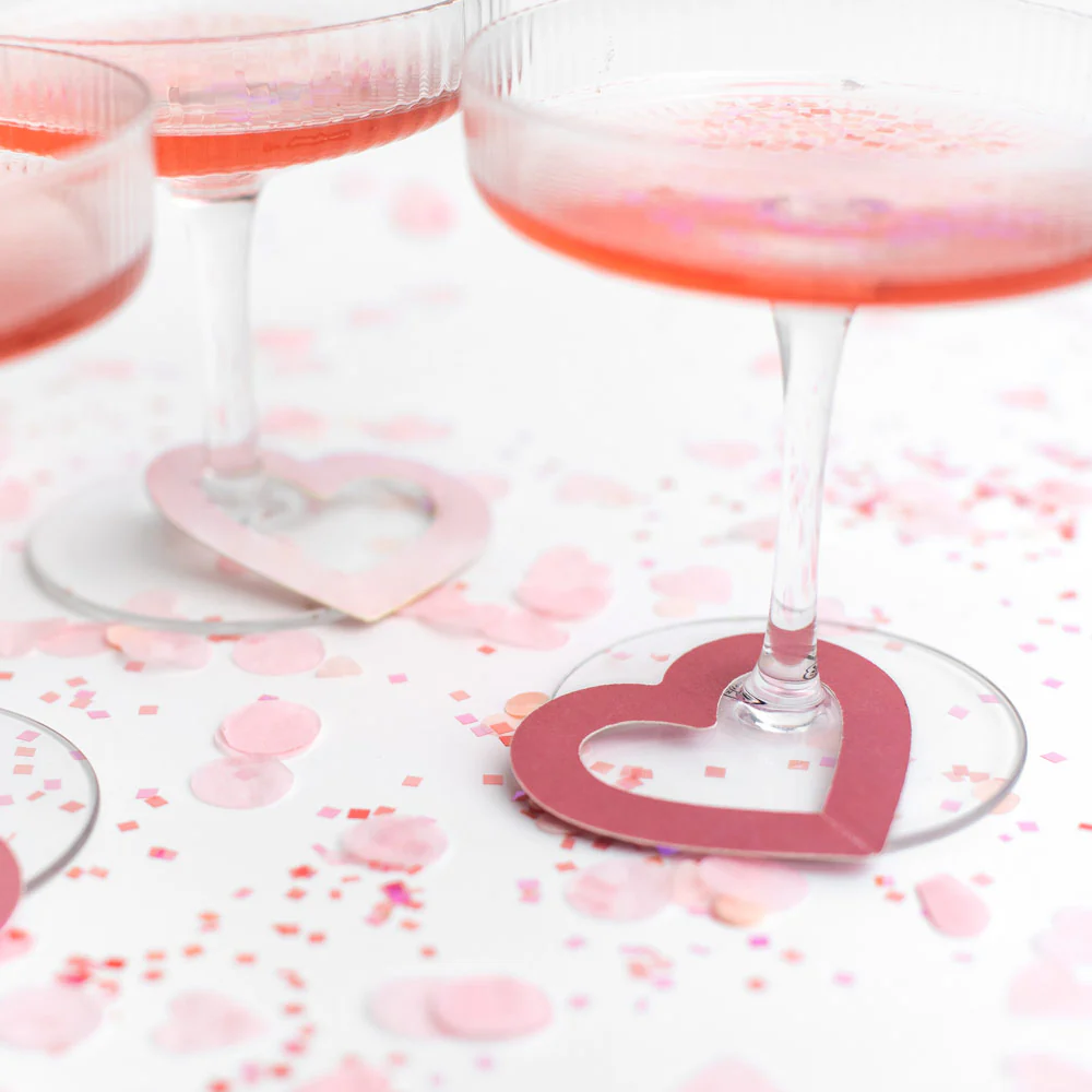 Etiquetas para Bebidas Cartón Corazones Rosa - Image 4