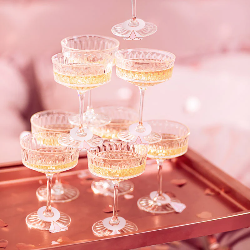Etiquetas para Bebidas Cartón Diamante Rosa - Image 2