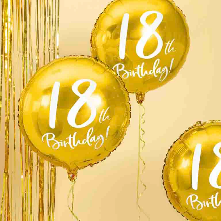 Globo Foil Ø 45 cm Oro '18th Birthday' - Image 3