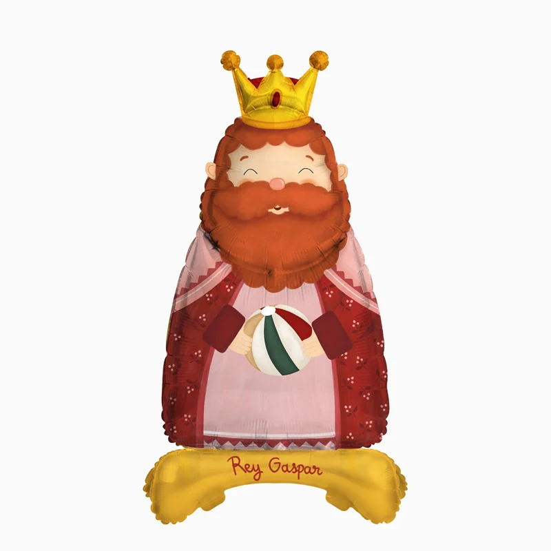 Globo con Base Foil Rey Mago Gaspar Petit Reyes Magos (Sin Helio)