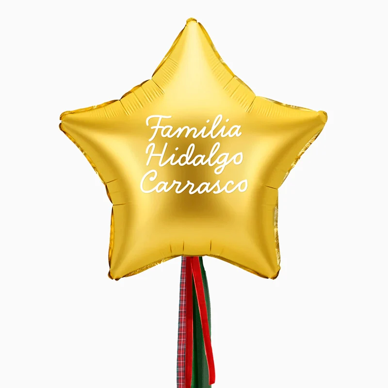 Globo Estrella Oro XL con Telas Familia 2 Apellidos Vinilo Blanco - Image 3