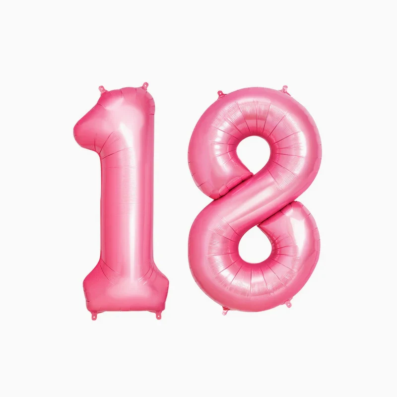 Globo Foil 18 Cumpleaños Foil 100 cm Rosa Pastel