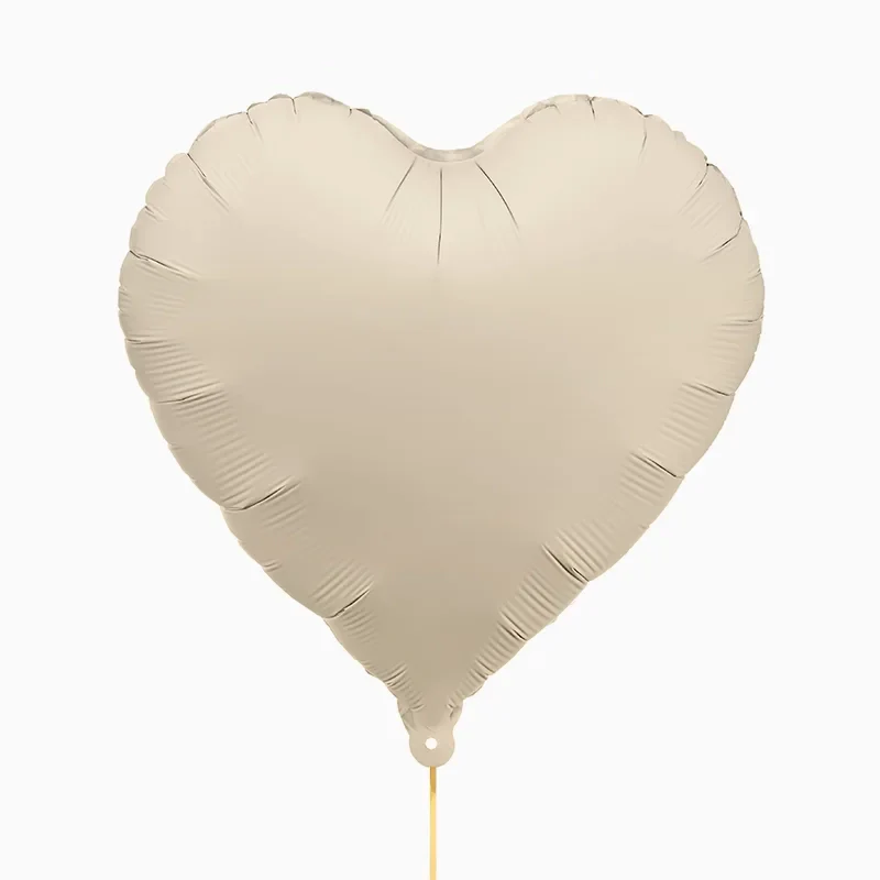 Globo Foil Mate 45 cm Corazón Crema