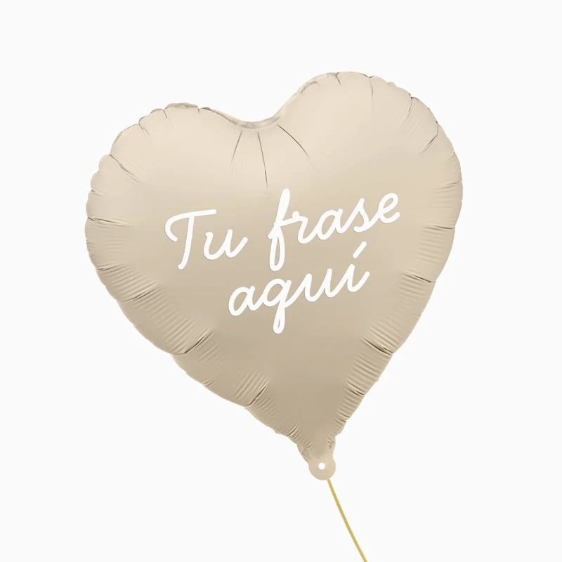 Globo Foil Mate 45 cm Corazón Crema Personalizado Frase Vinilo Blanco - Image 2