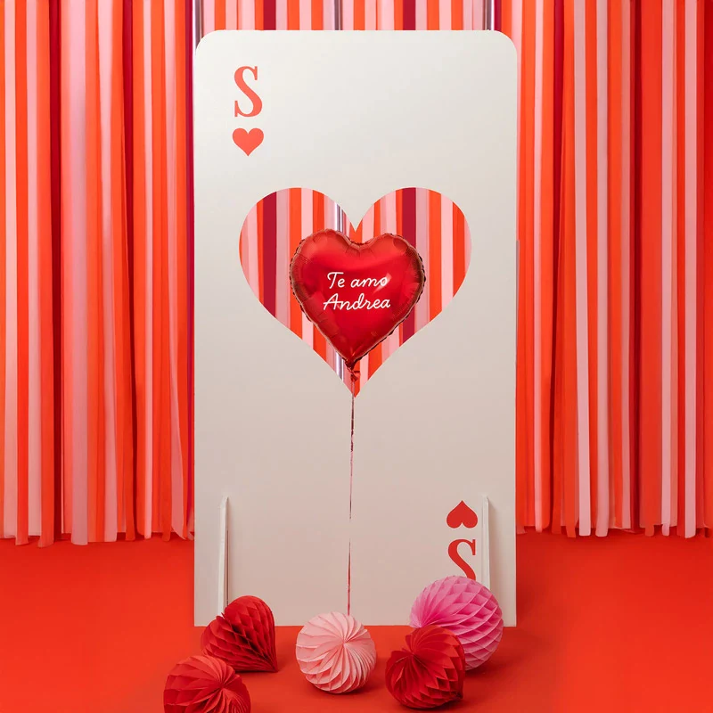 Globo Foil 45 cm Corazón Rojo Frase Personalizado Vinilo Blanco - Image 2