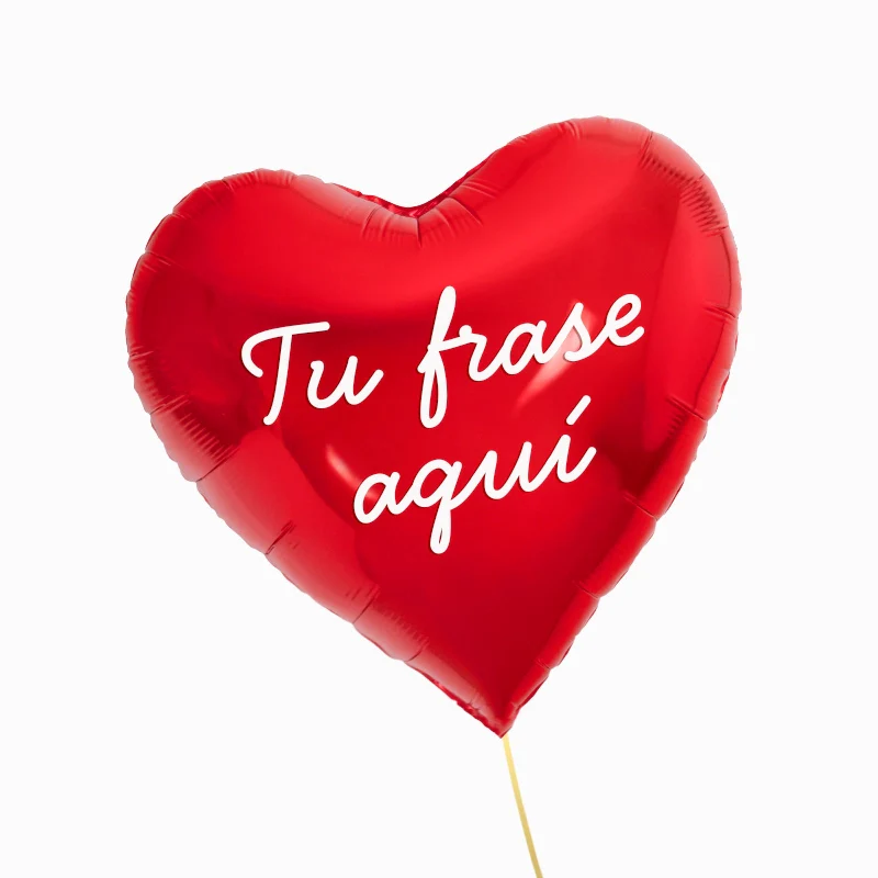 Globo Foil 45 cm Corazón Rojo Frase Personalizado Vinilo Blanco - Image 4
