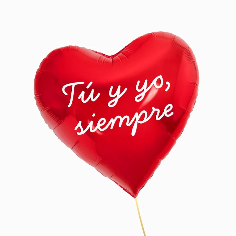 Globo Foil 45 cm Corazón Rojo Frase Personalizado Vinilo Blanco - Image 5
