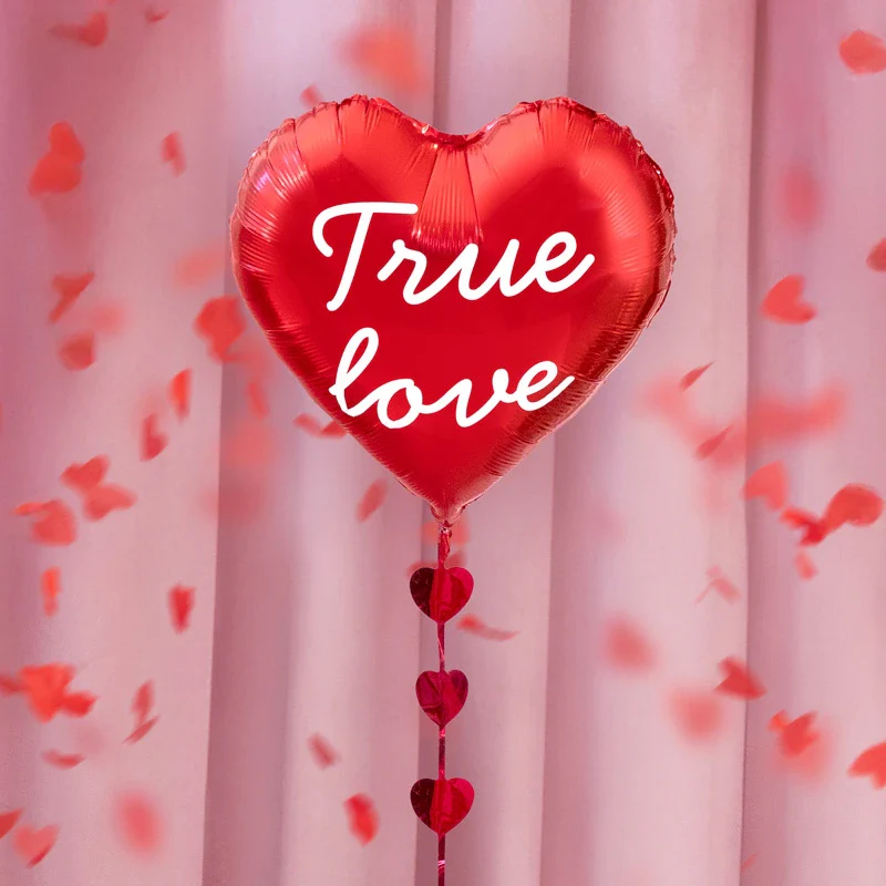 Globo Foil 45 cm Corazón Rojo Frase Personalizado Vinilo Blanco - Image 8