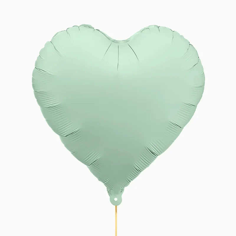 Globo Foil Mate 45 cm Corazón Verde Pastel
