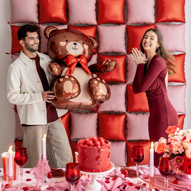 Globo con Base Foil 75 x 84 cm Oso Amoroso San Valentín (SIN HELIO) - Image 3