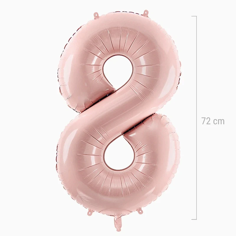 Globo Foil Número Mediano 72 cm Rosa Bebé Pastel - Image 30