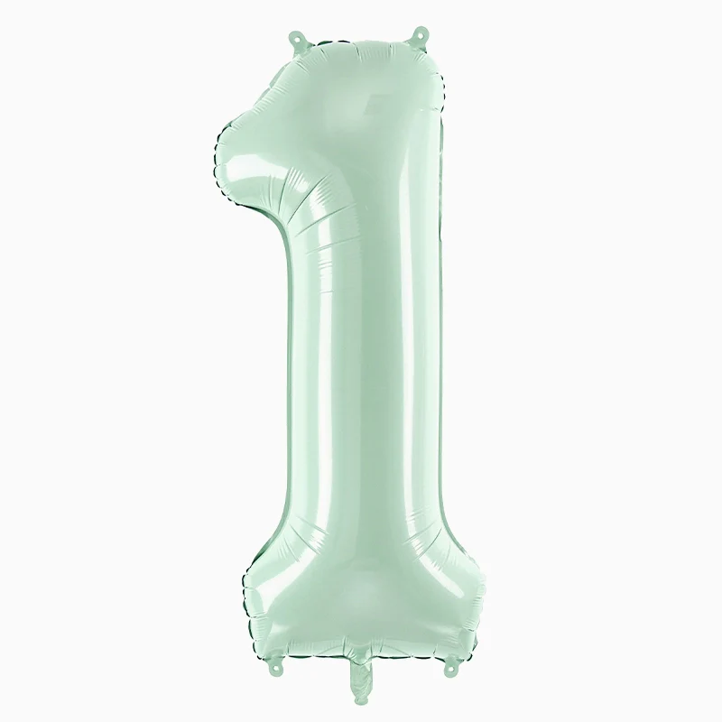 Globo Foil Número Mediano 72 cm Verde Aqua - Image 3