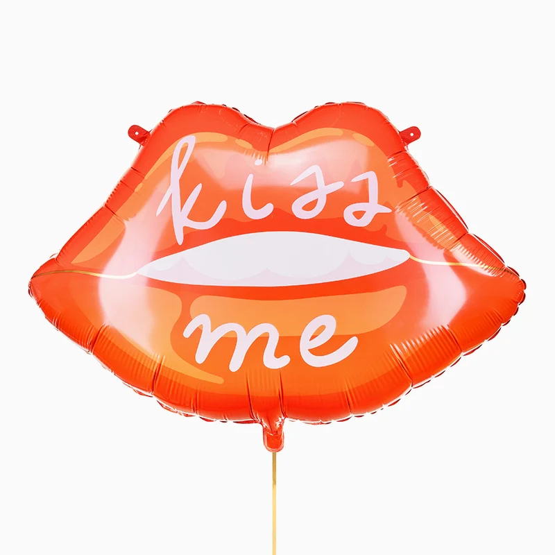 Globo Foil 86.5 x 65 cm Labios "Kiss Me" Rojo San Valentín