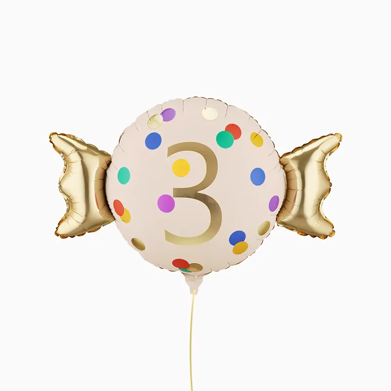 Globo Foil Caramelo 61 x 37 cm Número 3