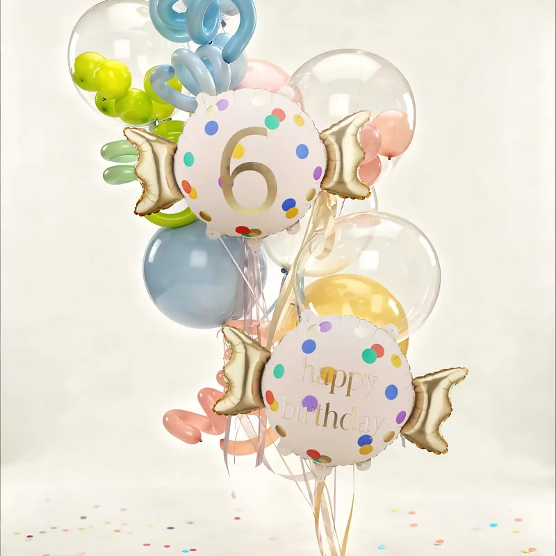 Globo Foil Caramelo 61 x 37 cm Número 6 - Image 2