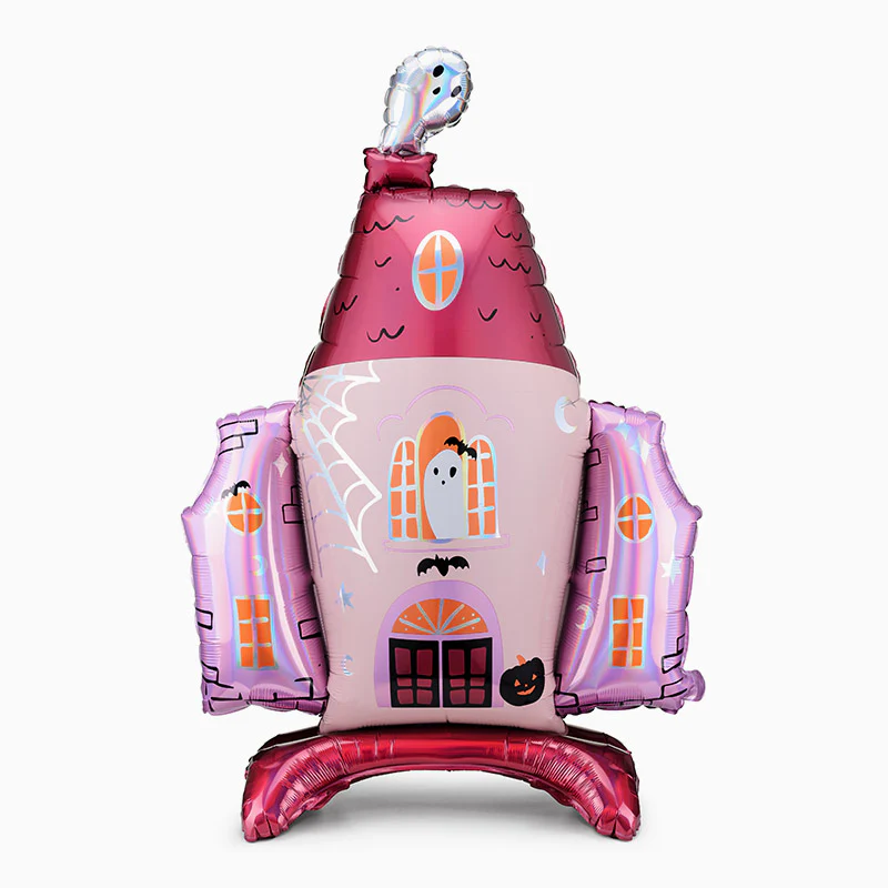 Globo con Base Foil Casa Embrujada Halloween (Sin Helio)