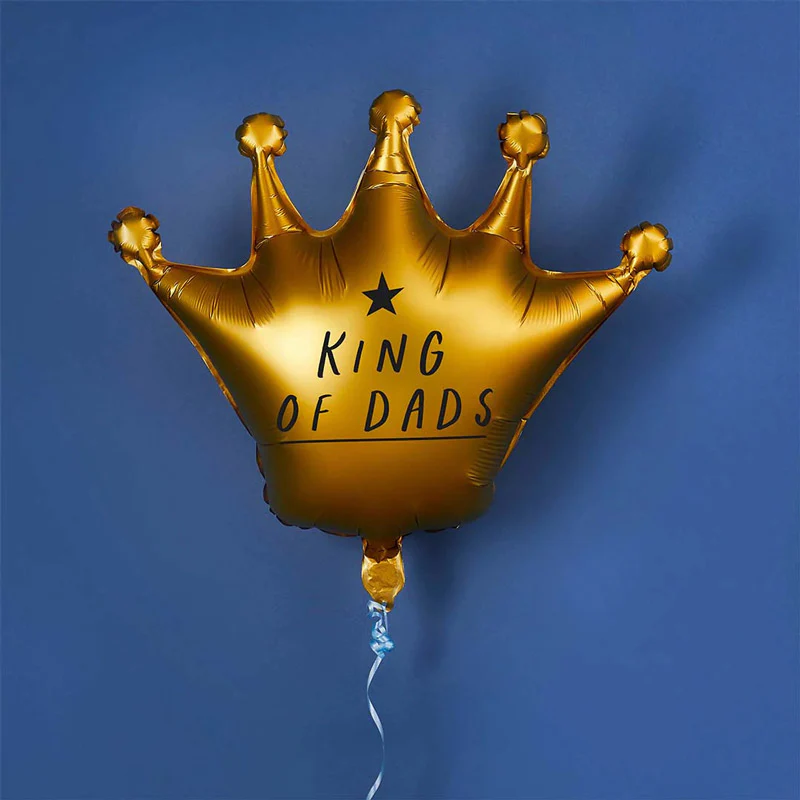 Globo Corona Día del Padre "King of Dads" Foil Oro