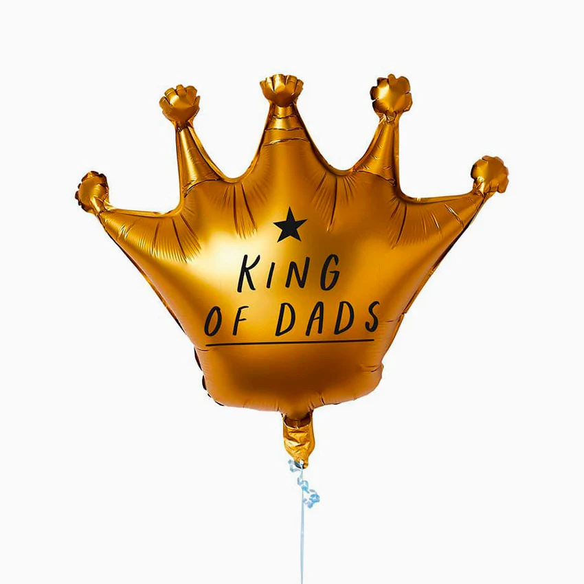 Globo Corona Día del Padre "King of Dads" Foil Oro - Image 2
