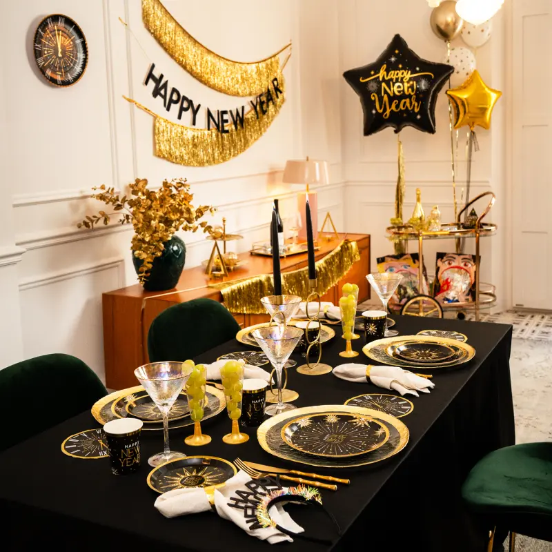 Globo Foil Estrella 91 cm XL 'Happy New Year' Negro - Image 3