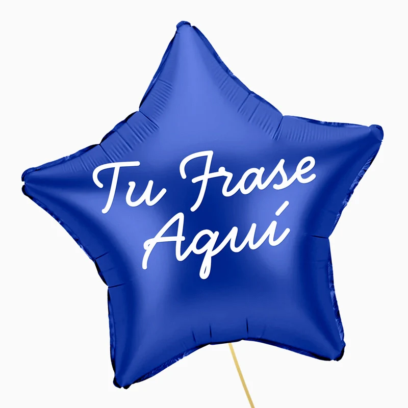 Globo Foil Estrella XL Azul Personalizado Frase Vinilo Blanco - Image 3