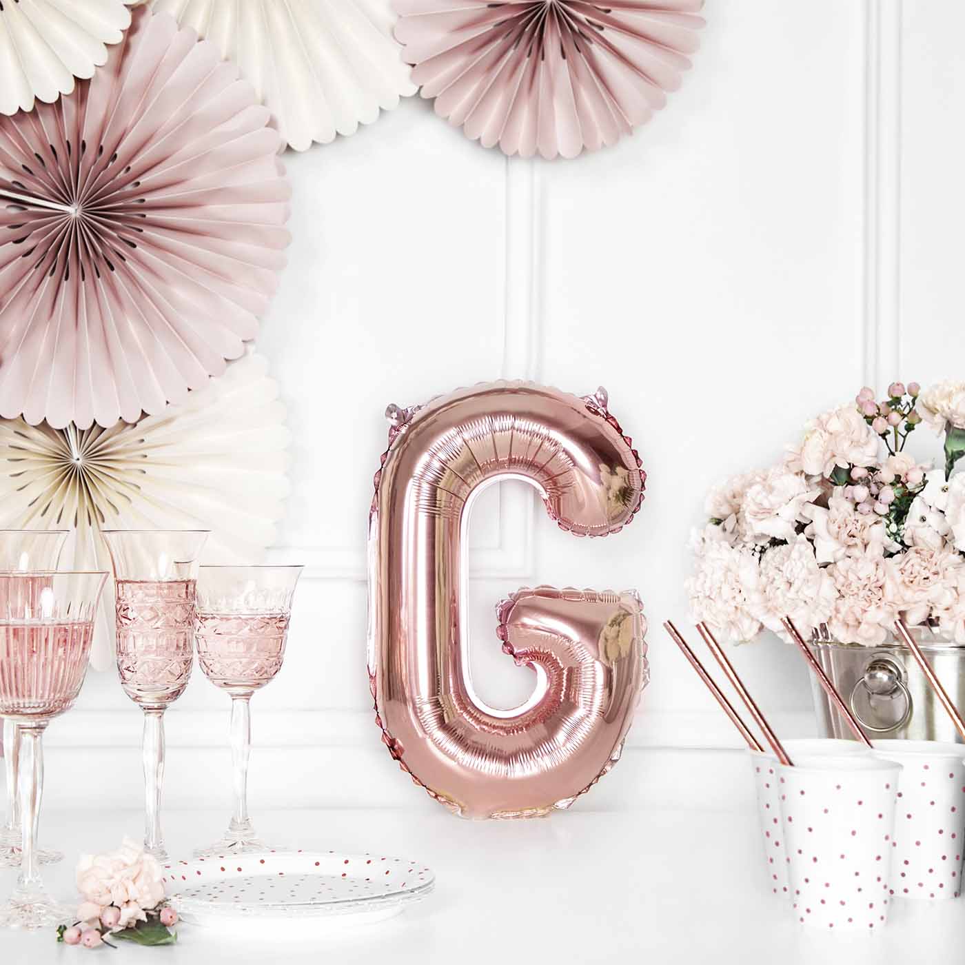 Globo Foil Pequeño 35 cm Letras Oro Rosa - Image 22