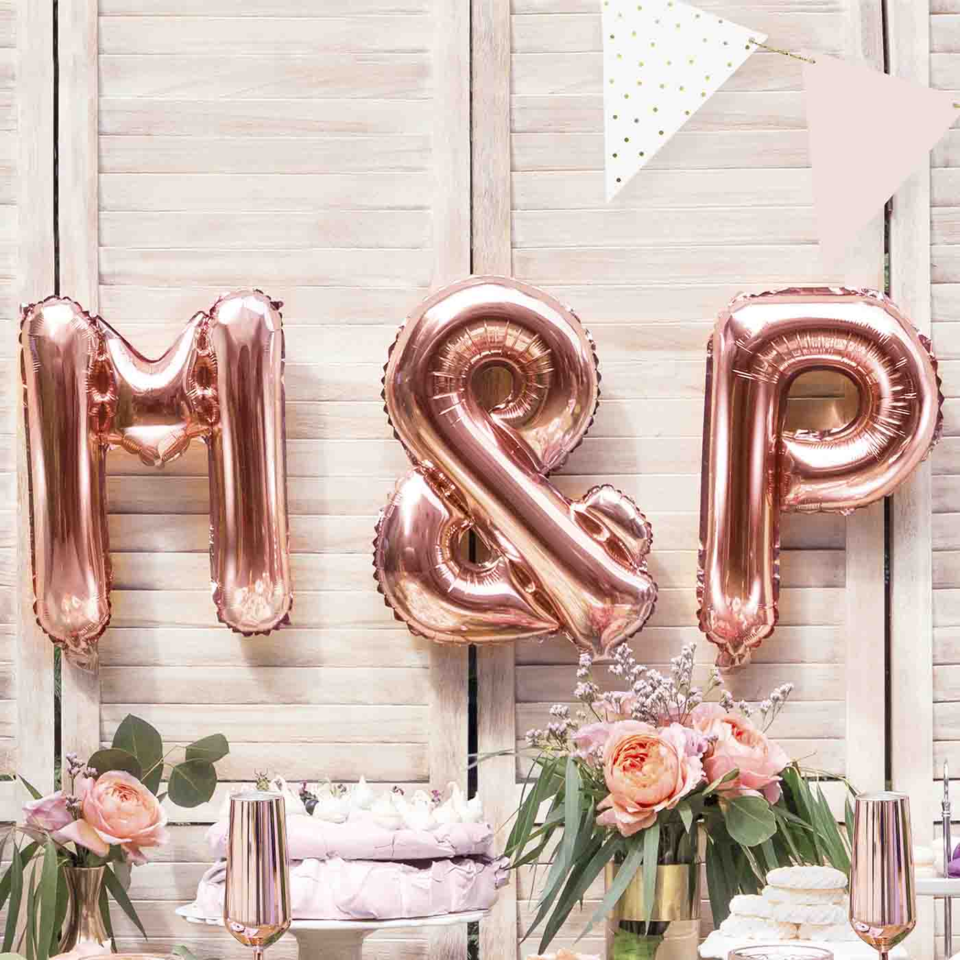 Globo Foil Pequeño 35 cm Letras Oro Rosa - Image 78