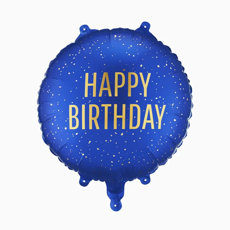 Globo Foil Redondo Ø 35 cm 'Happy Birthday' Azul Marino - Image 2