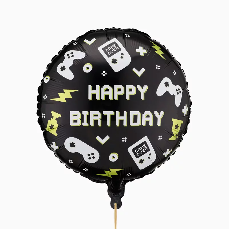 Globo Foil Redondo Ø 35 cm 'Happy Birthday' Gamer