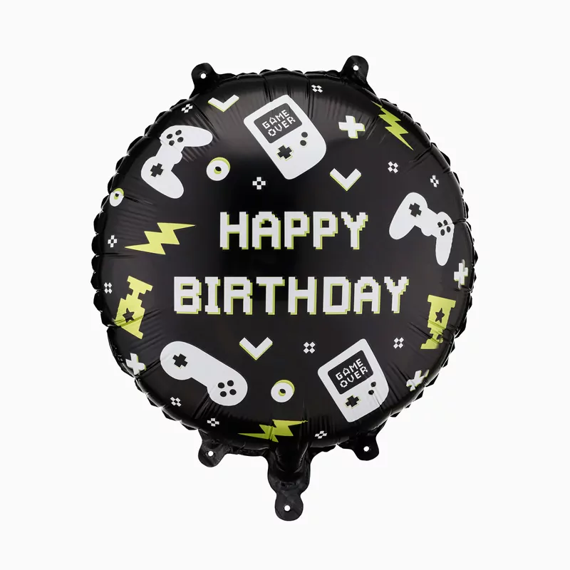 Globo Foil Redondo Ø 35 cm 'Happy Birthday' Gamer - Image 3