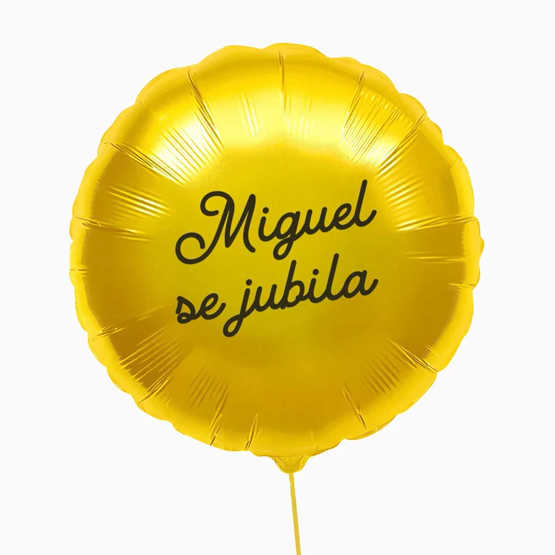 Globo Foil Redondo Ø 59 cm Oro 'Nombre se Jubila' Personalizado