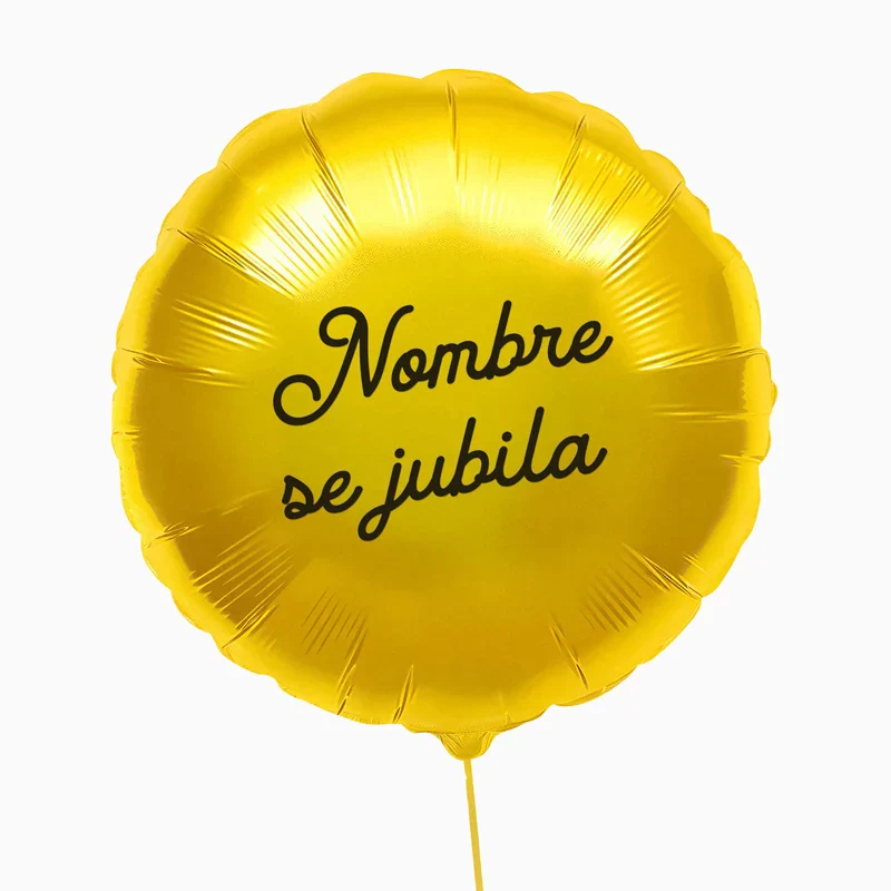 Globo Foil Redondo Ø 59 cm Oro 'Nombre se Jubila' Personalizado - Image 2