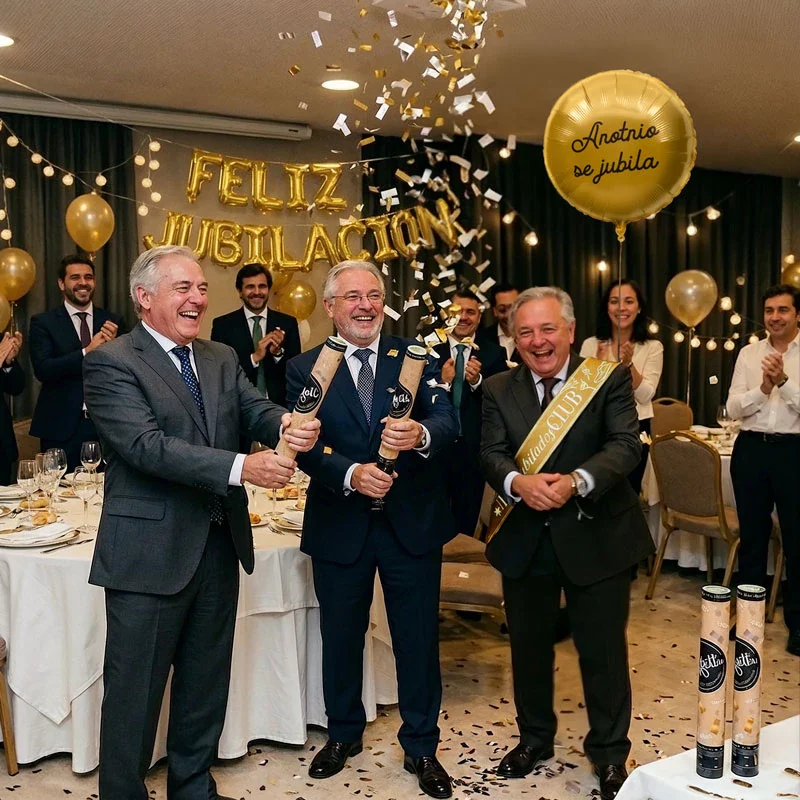 Globo Foil Redondo Ø 59 cm Oro 'Nombre se Jubila' Personalizado - Image 4