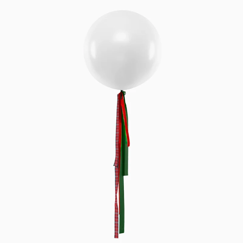 Globo Jumbo 60 cm Blanco con Telas Navideñas Sin Personalizar - Image 3