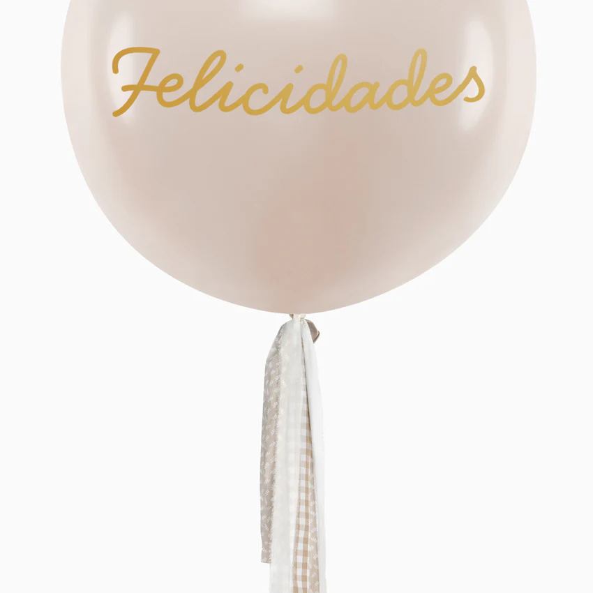 Globo Jumbo 60 cm Nude Pastel Telas Vichy y Floral Nude Personalizado Vinilo Oro - Image 8