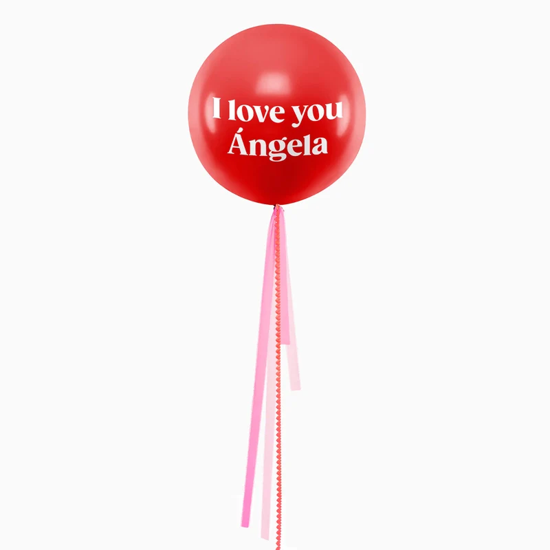 Globo Jumbo 60 cm Rojo Telas Corazón Personalizado Vinilo Blanco - Image 7
