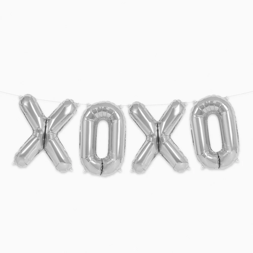 Globo Letras Foil XOXO Plata