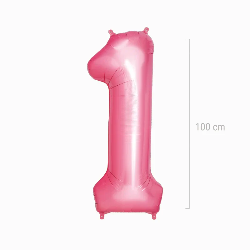 Globo Foil Número Grande 100 cm Rosa Pastel - Image 17