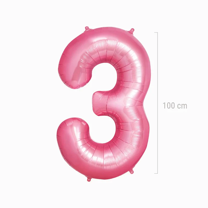 Globo Foil Número Grande 100 cm Rosa Pastel - Image 19