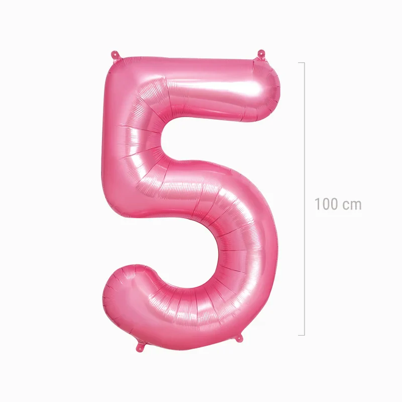 Globo Foil Número Grande 100 cm Rosa Pastel - Image 21