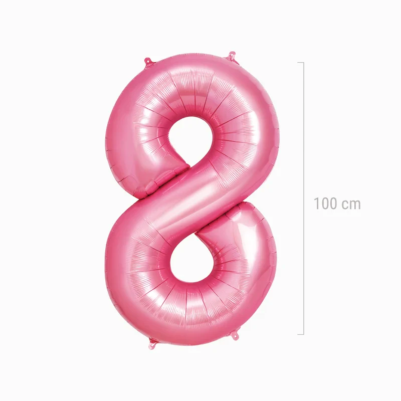 Globo Foil Número Grande 100 cm Rosa Pastel - Image 24