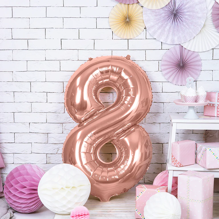 Globo Foil Número Grande 100 cm Oro Rosa - Image 16