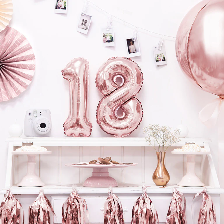 Globo Foil Número Grande 100 cm Oro Rosa - Image 17